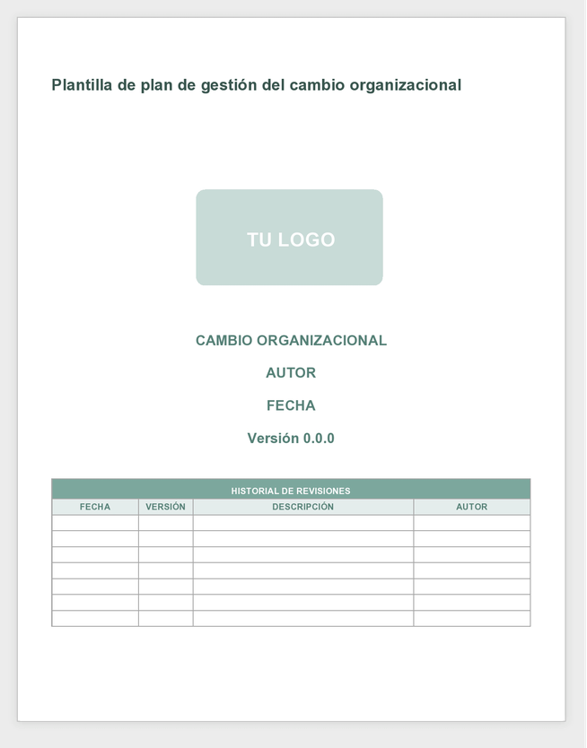 Change Management Plan - Spanish