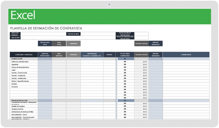 Estimación Del Contratista