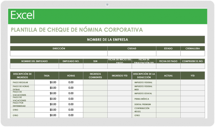 15 Plantillas Gratuitas De Nómina Smartsheet 8147