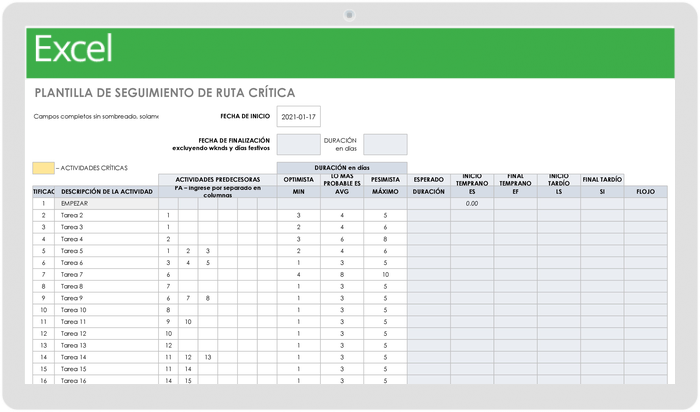 Plantillas Gratuitas De Ruta Crítica Smartsheet 8906