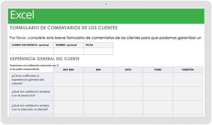 FORMULARIO DE COMENTARIOS DEL CLIENTE