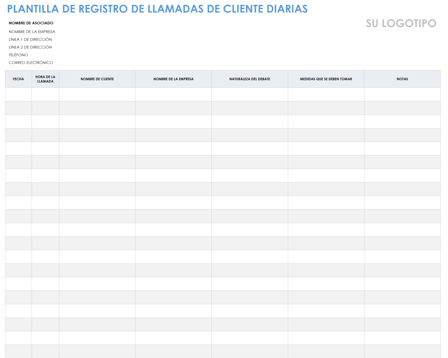 Registro diario de llamadas de clientes