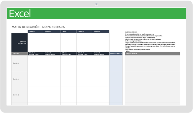 Plantillas Gratuitas De Matriz De Decisiones Smartsheet 6951