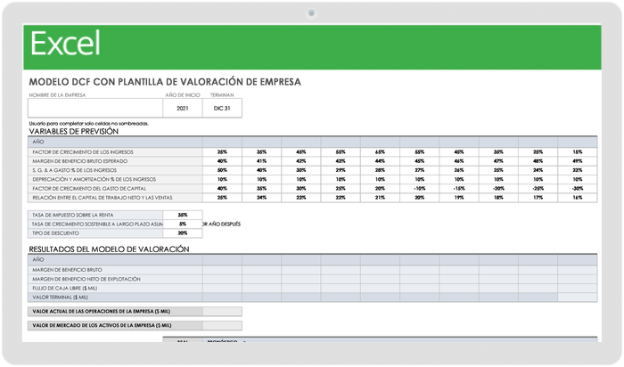 Modelo de Descuento de Flujos de Caja Con Valoración de Empresas