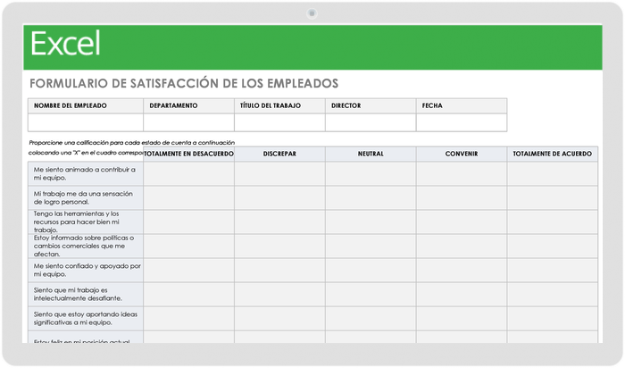 FORMULARIO DE SATISFACCIÓN DEL EMPLEADO