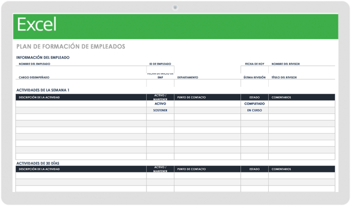 Plantilla de Plan de Formación de Empleados