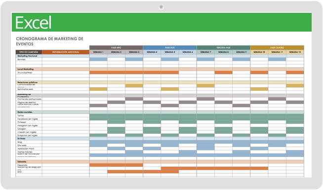 Modelos Gratuitos De Cronograma Semanal Para Excel Sm 