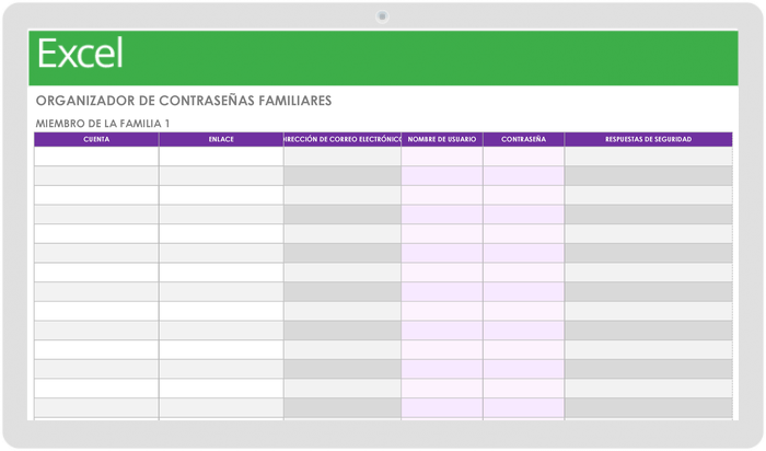 Organizador de Contraseñas Familiares