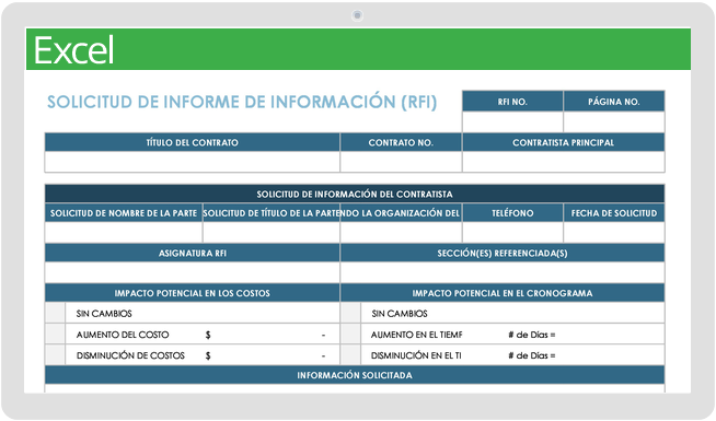 Contratista del Gobierno Construcción RFI