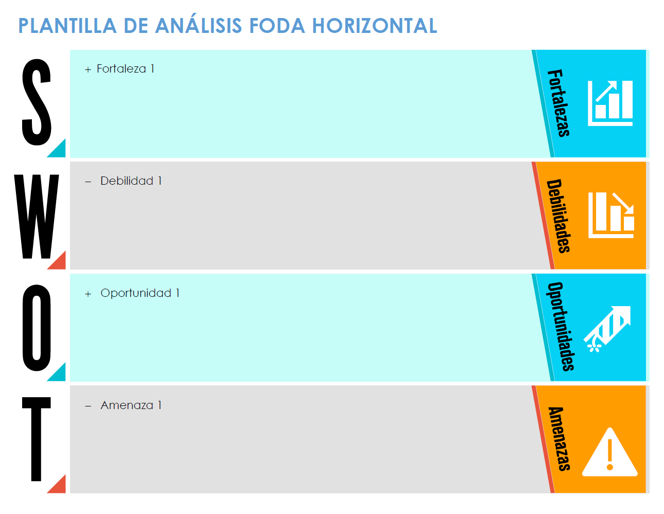  Plantilla de análisis FODA horizontal