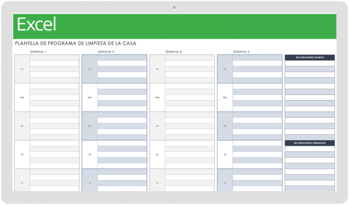 Crea un calendario de limpieza y organización para tu casa