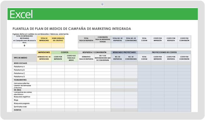 Plan de medios de campaña de marketing integrado