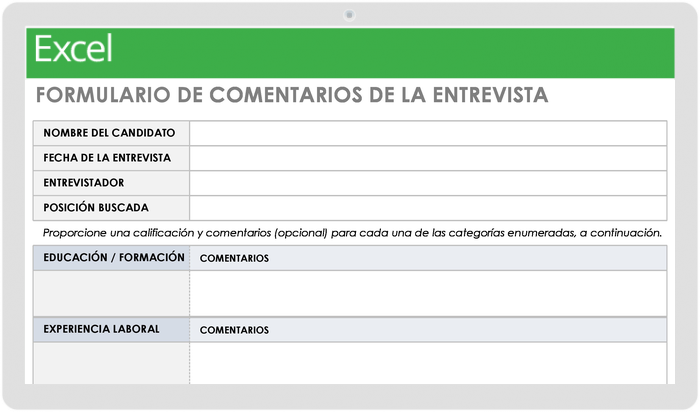 FORMULARIO DE COMENTARIOS DE LA ENTREVISTA