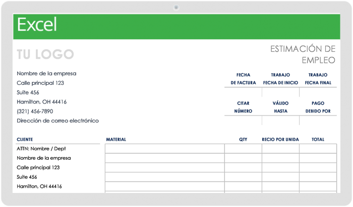 Plantillas De Estimación Gratuitas Smartsheet 9641