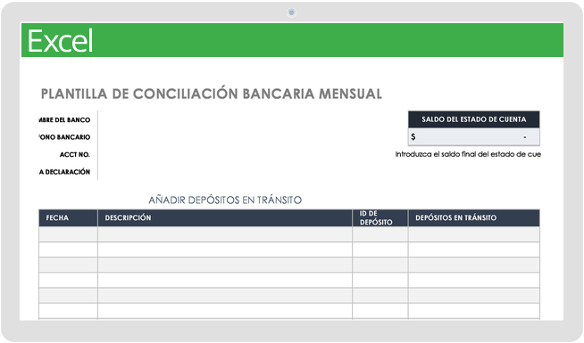 Conciliación Bancaria Mensual