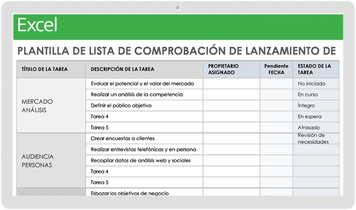  Plantilla de lista de verificación de lanzamiento de nuevo producto