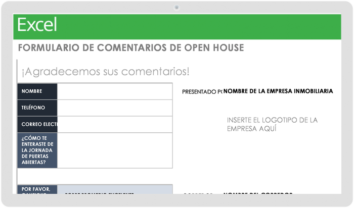 PLANTILLA DE FORMULARIO DE COMENTARIOS DE LA CASA ABIERTA