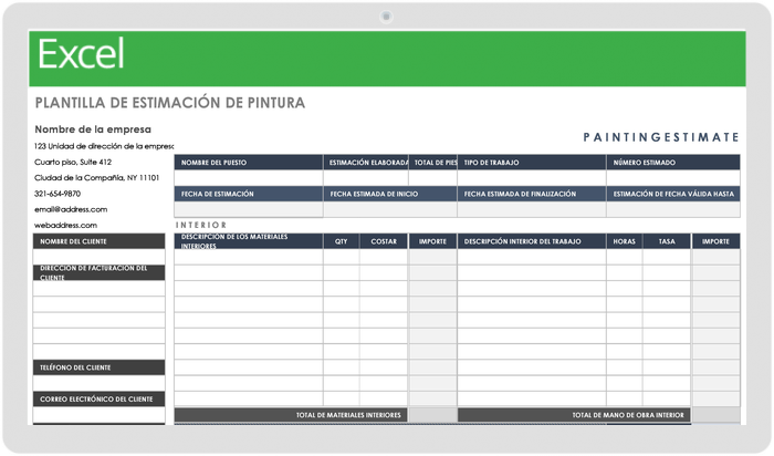 Plantillas De Estimación Gratuitas Smartsheet 3361