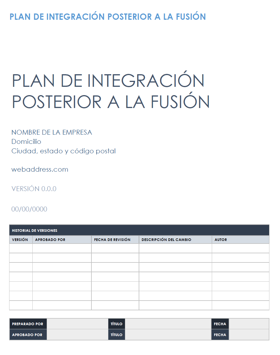Plan de integración posterior a la fusión