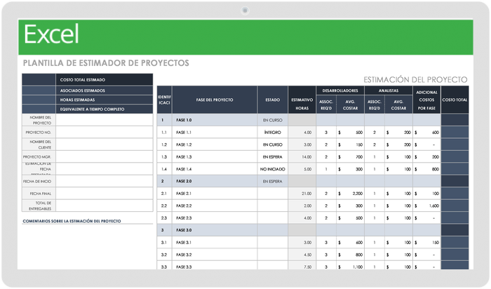 Estimador de Proyectos