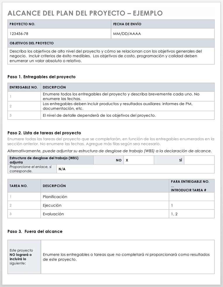 Plantillas gratuitas para el alcance del proyecto | Smartsheet