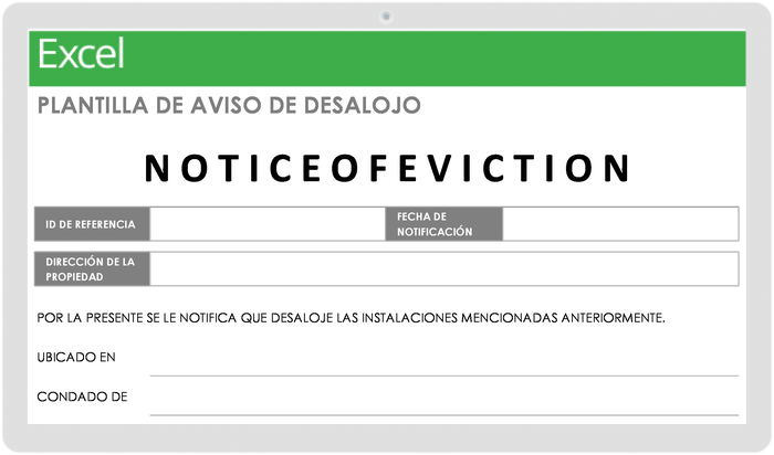 Plantilla de Notificación de Desalojo de Administración de Propiedades