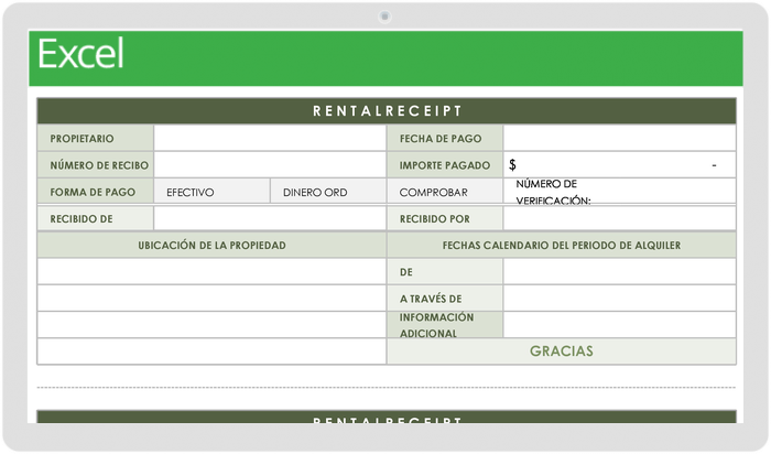 Plantilla de Recibo de Alquiler de Administración de Propiedades