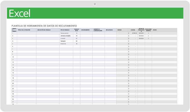 Plantilla de herramienta de datos de reclutamiento