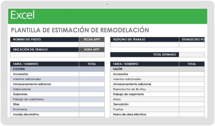 Plantillas de estimación gratuitas | Smartsheet