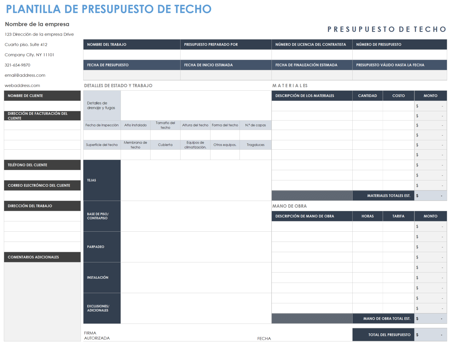 cotización de techado