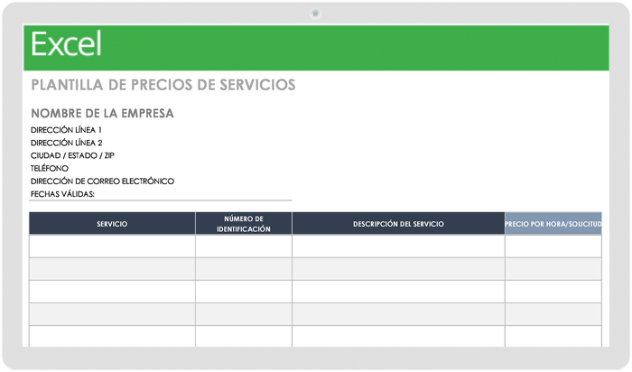 Plantillas de lista de precios gratis | Smartsheet