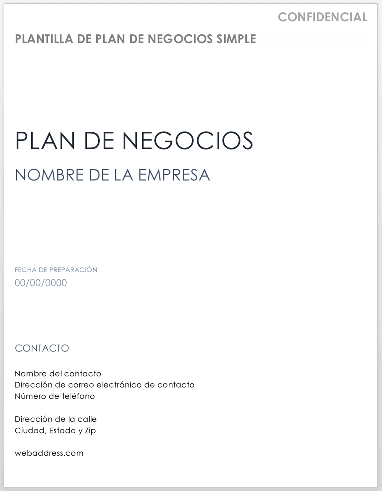 business plan ejemplo pdf
