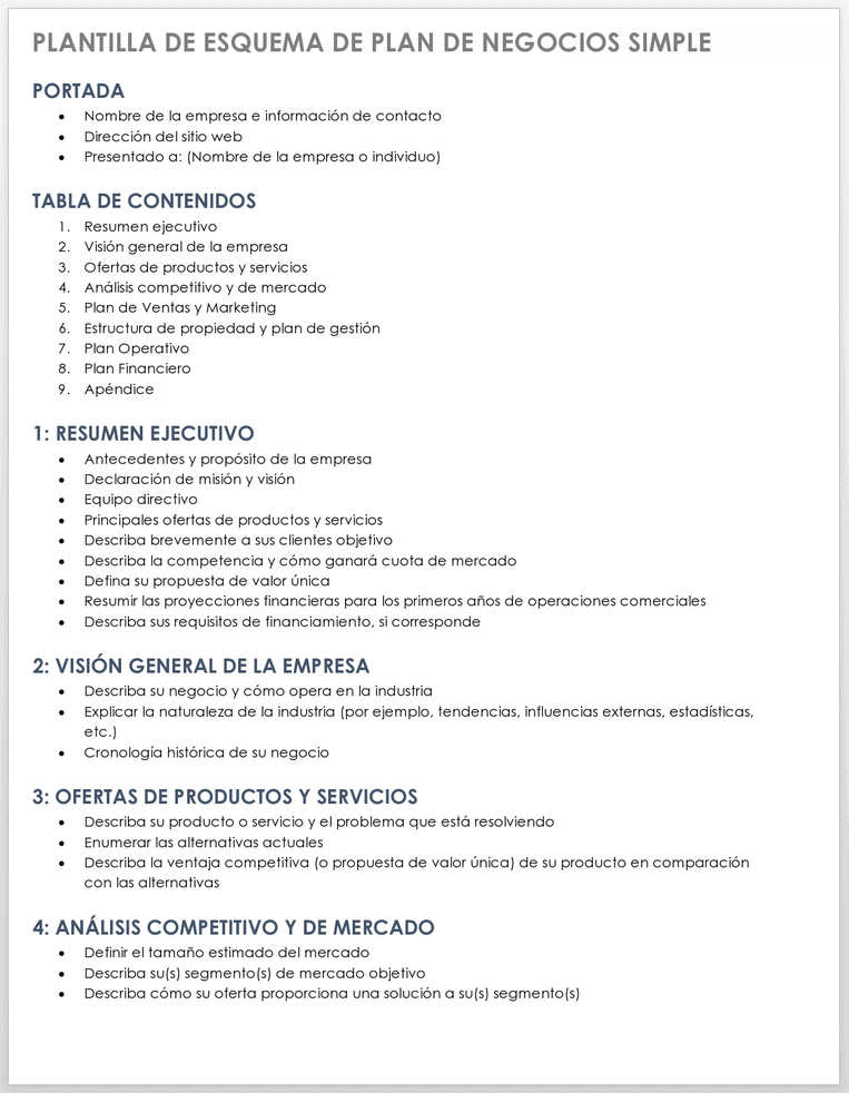 Plantillas gratuitas de plan de negocios simple | Smartsheet