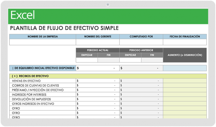 Plantillas gratuitas de estado de flujo de efectivo | Smartsheet