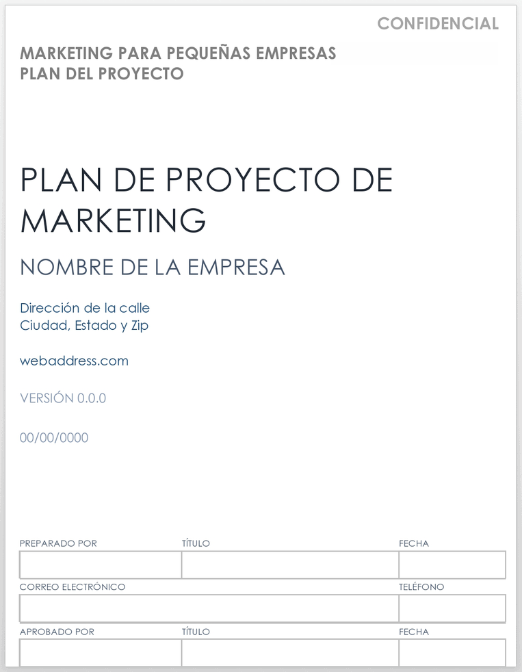 PLAN DE PROYECTO DE MARKETING PARA PEQUEÑAS EMPRESAS