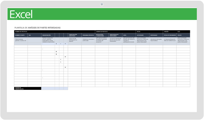 Plantillas Gratuitas De Análisis De Partes Interesadas Smartsheet 0123