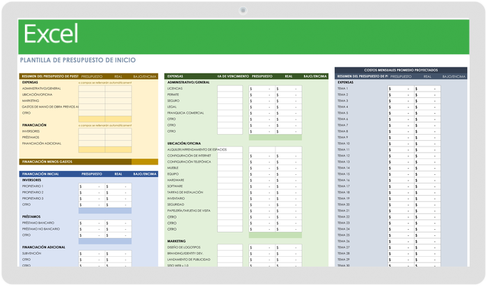 Plantillas Gratuitas De Plan Presupuesto Y Costos Para Empresas Emergentes Smartsheet 2888