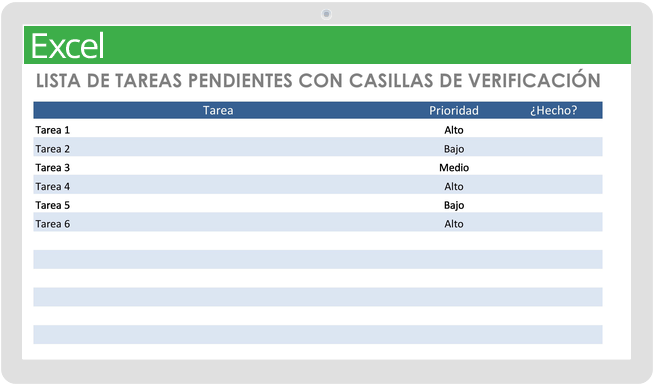 Plantilla de casillas de verificación de lista de tareas pendientes