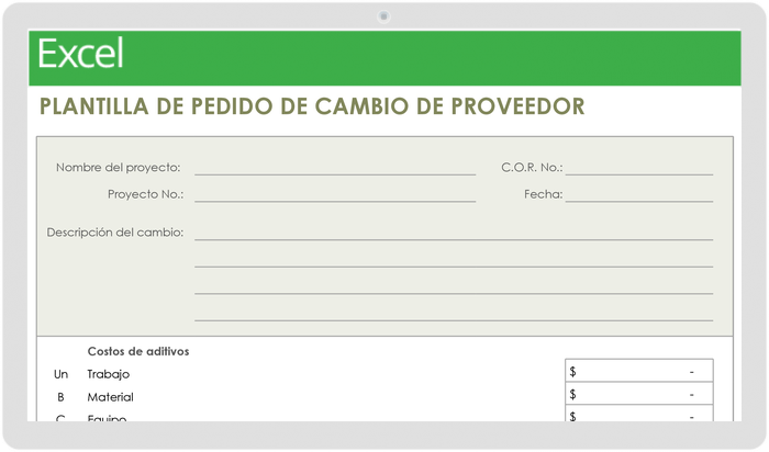 Orden de Cambio de Proveedor