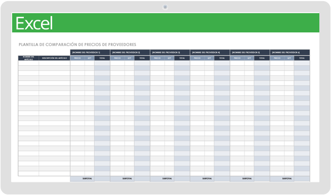 Plantillas gratuitas de comparación de precios | Smartsheet