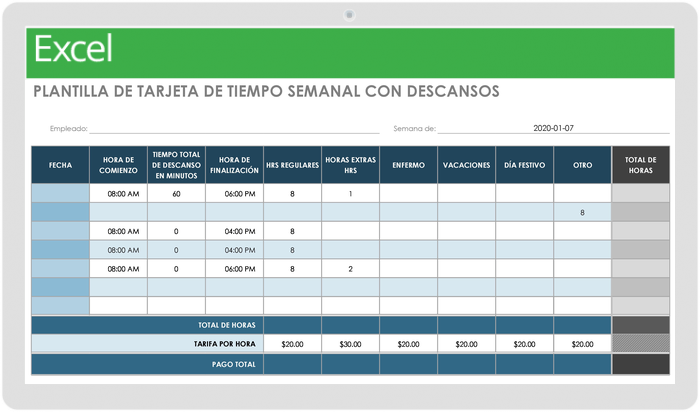 ✓ Registro HORAS JORNADA LABORAL y CONTROL ASISTENCIA con Excel 