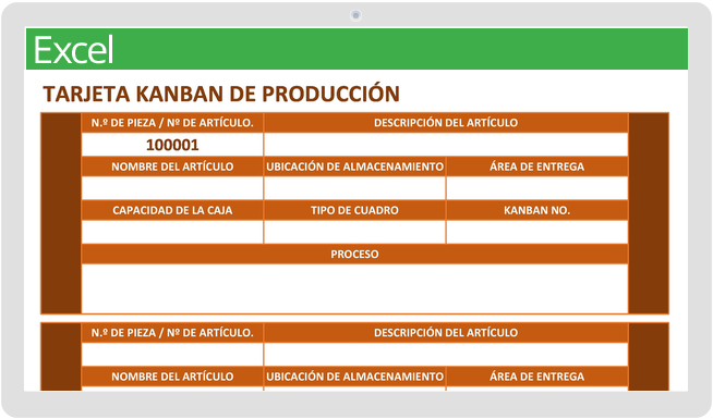 Tarjeta Kanban de producción - Plantilla de tarjeta Kanban gratuita