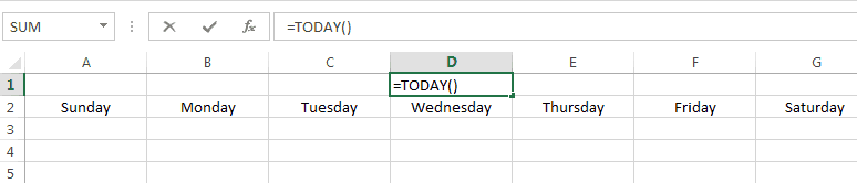 Excel calendar