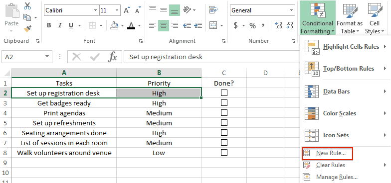 Formato condicional en Excel