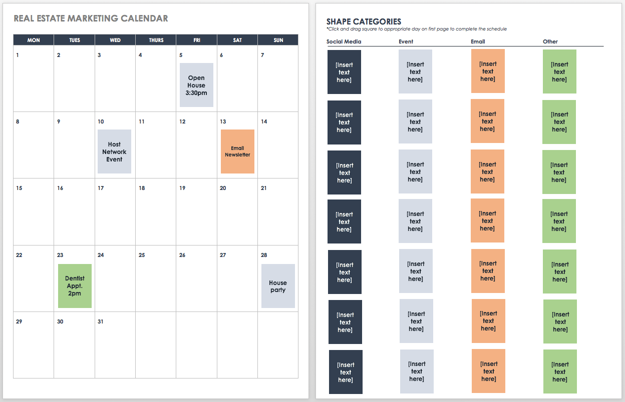 9 plantillas de calendario de marketing para Excel gratis Smartsheet