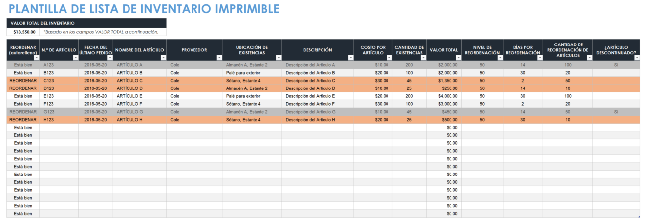 Plantillas Gratuitas De Listas De Inventario Smartsheet 5335