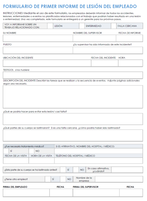 Plantillas Gratuitas De Informes De Accidentes Laborales | Smartsheet