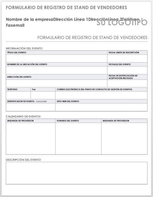 Formularios Gratuitos De Registro De Proveedores | Smartsheet