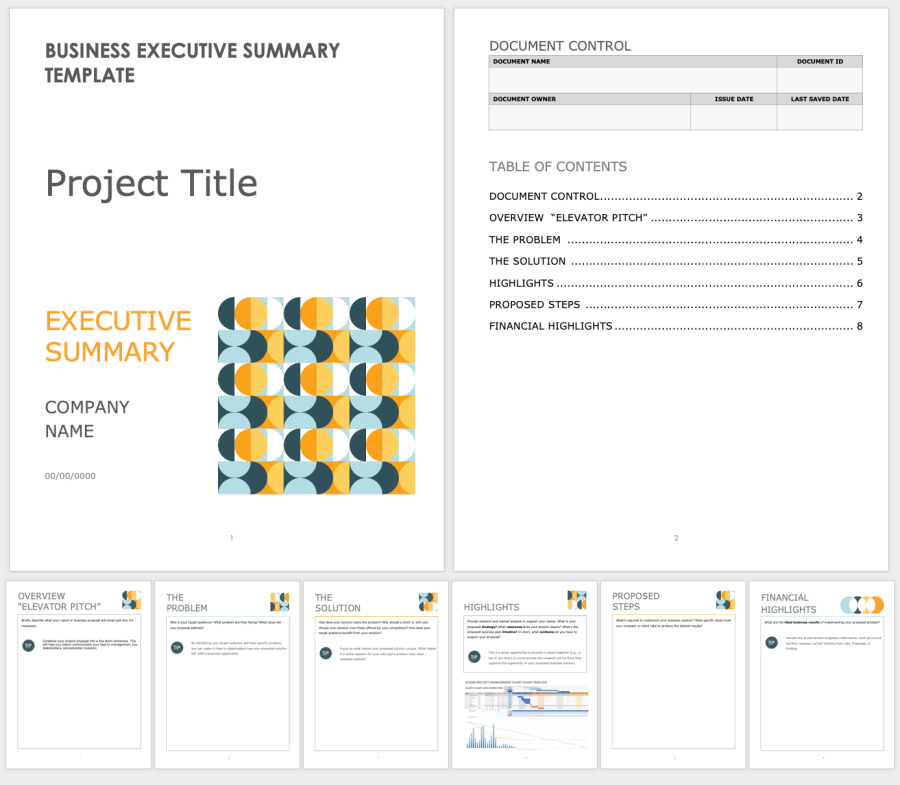 Plantillas Gratuitas De Resumen Ejecutivo Smartsheet