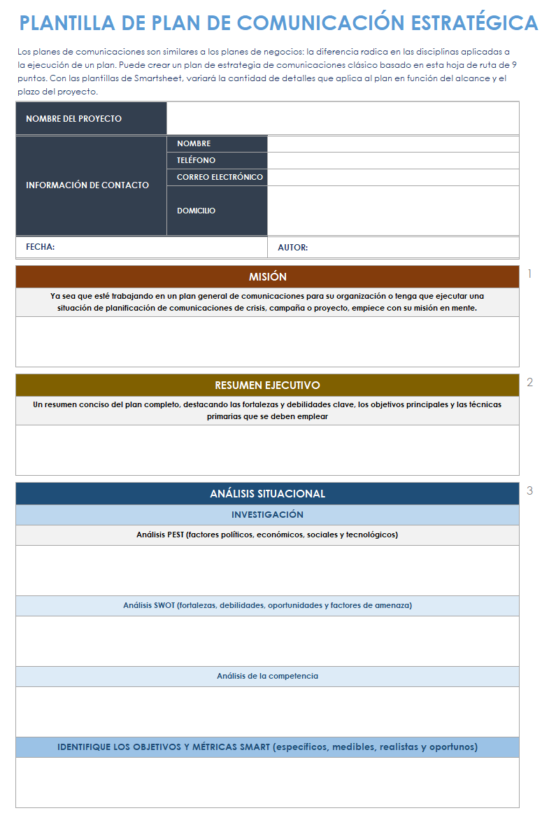 Plantillas Gratuitas De Planes De Comunicación Smartsheet 8323